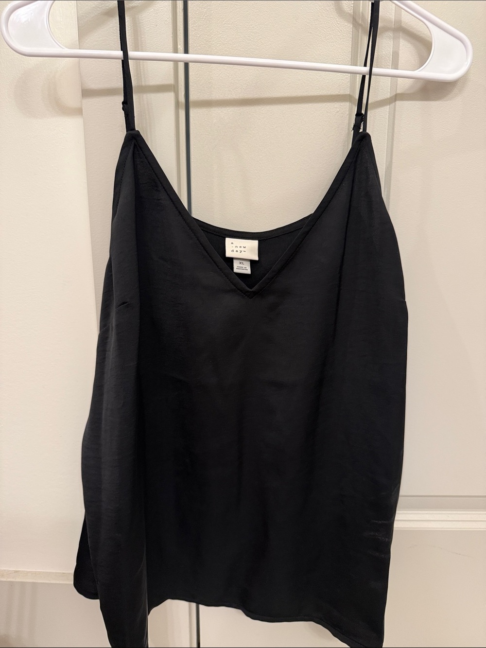 A new day Black Satin V-Neck Cami